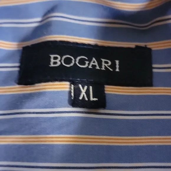𝅺BOGARI men's button down long sleeve flip cuff dress shirt size xl - Picture 7 of 12